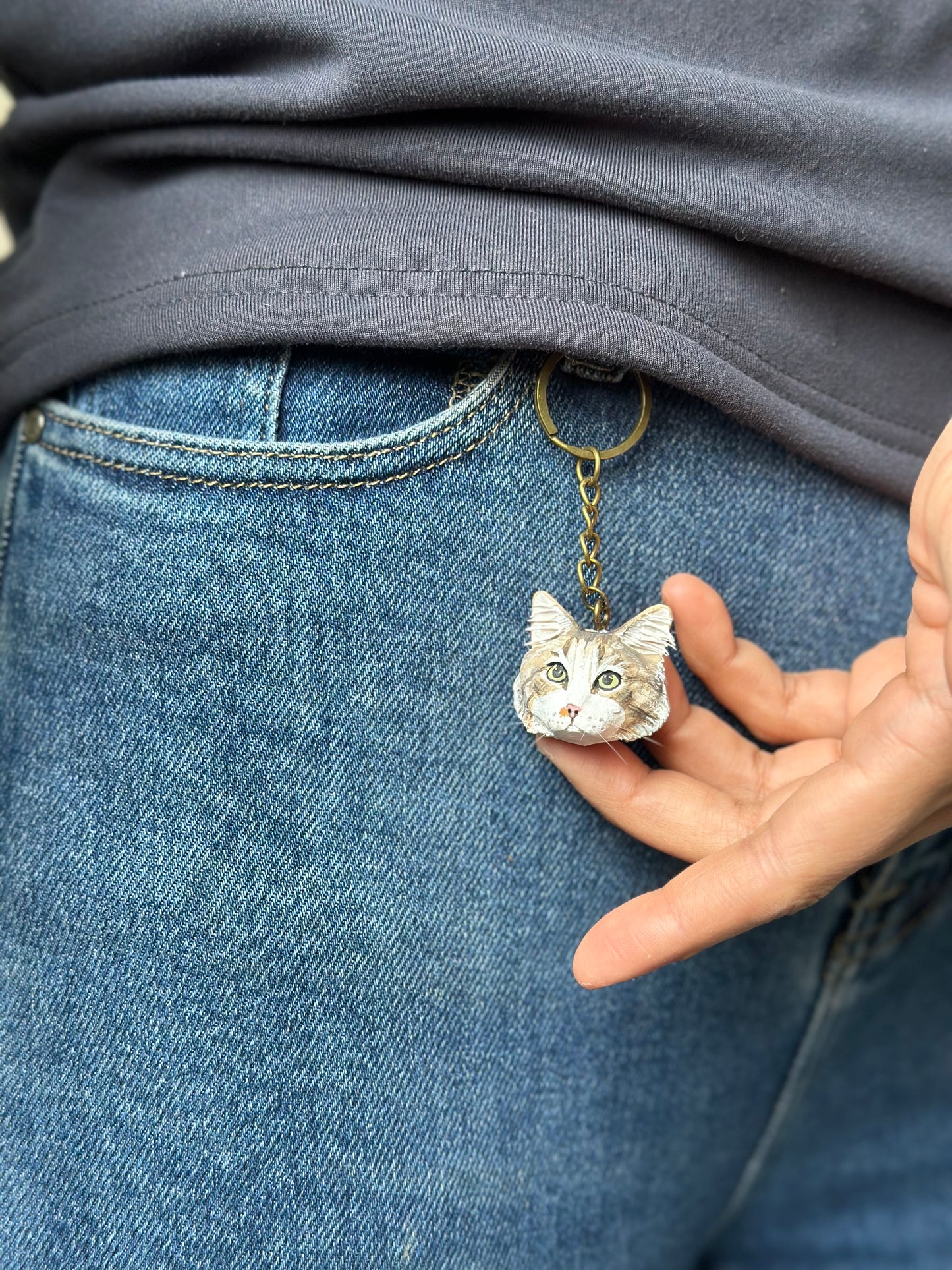 Portachiavi personalizzabile con foto del tuo animaletto ( SOLO VISO)