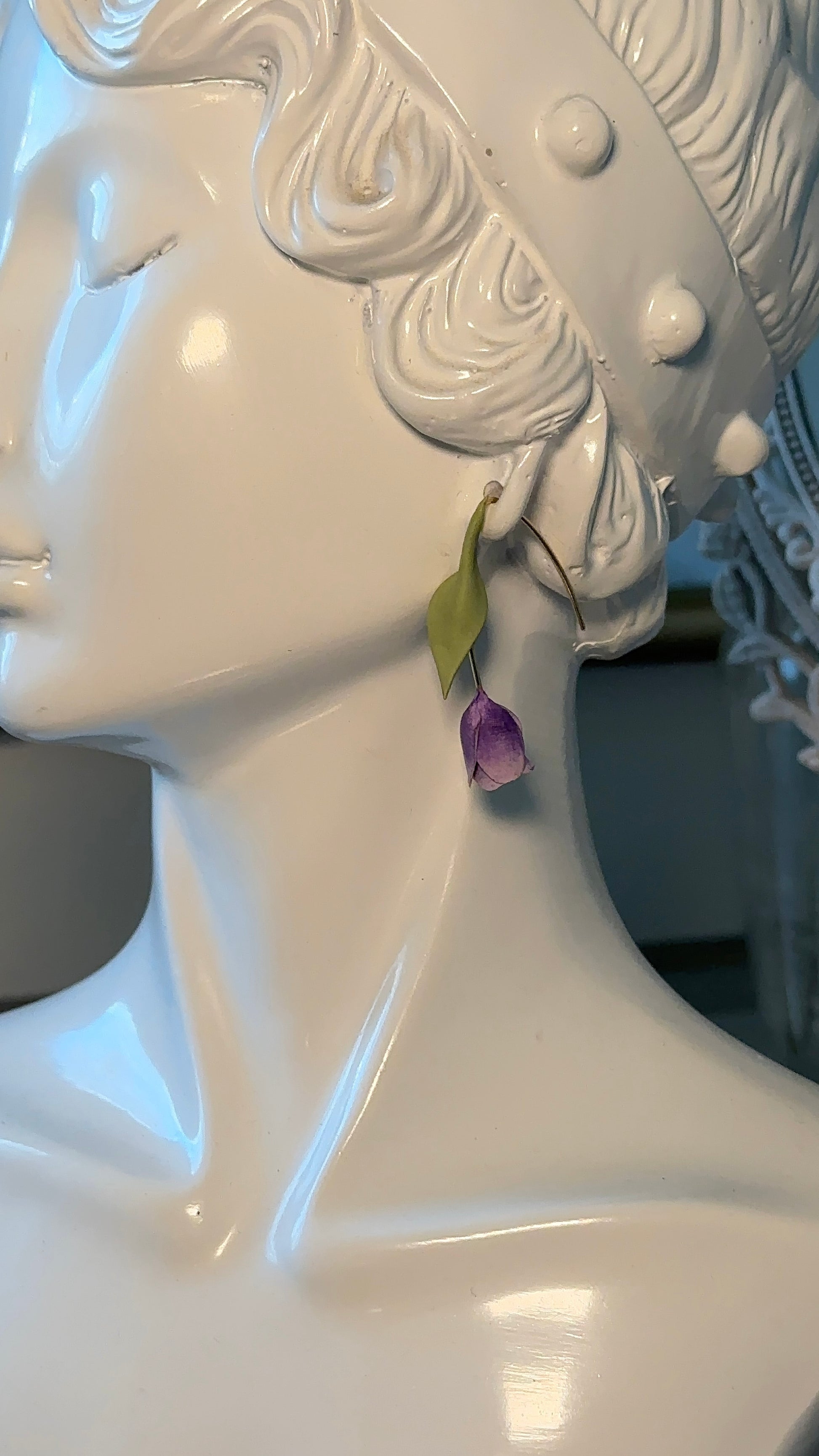 Floral drop earrings inspired by spring tulips – romantic handmade accessories