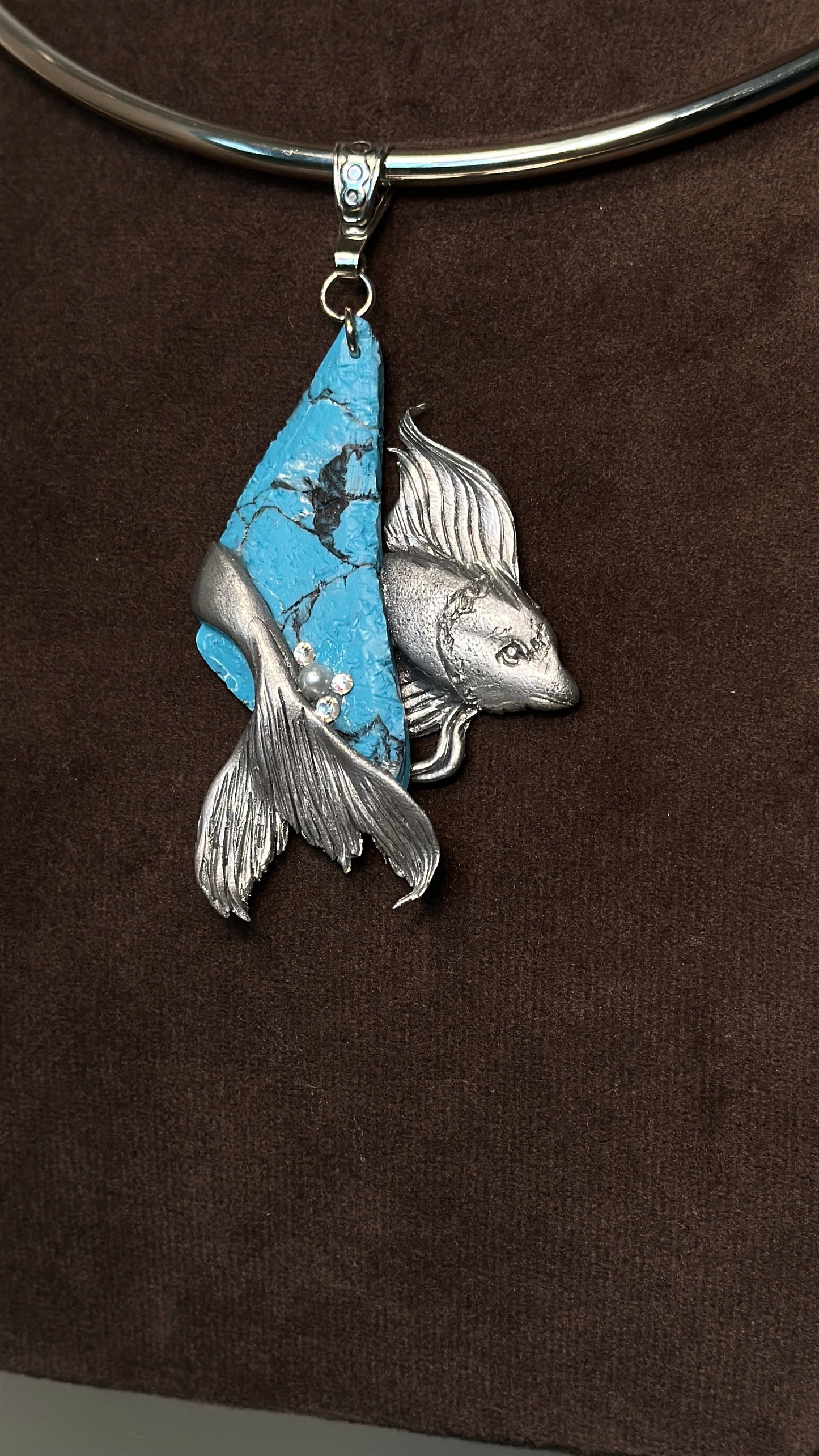 Sea Relic Fish – Turquoise Artistic Necklace