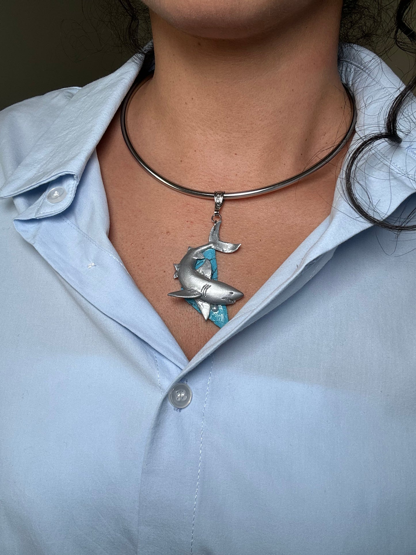 Silent Force Shark – Turquoise Statement Necklace