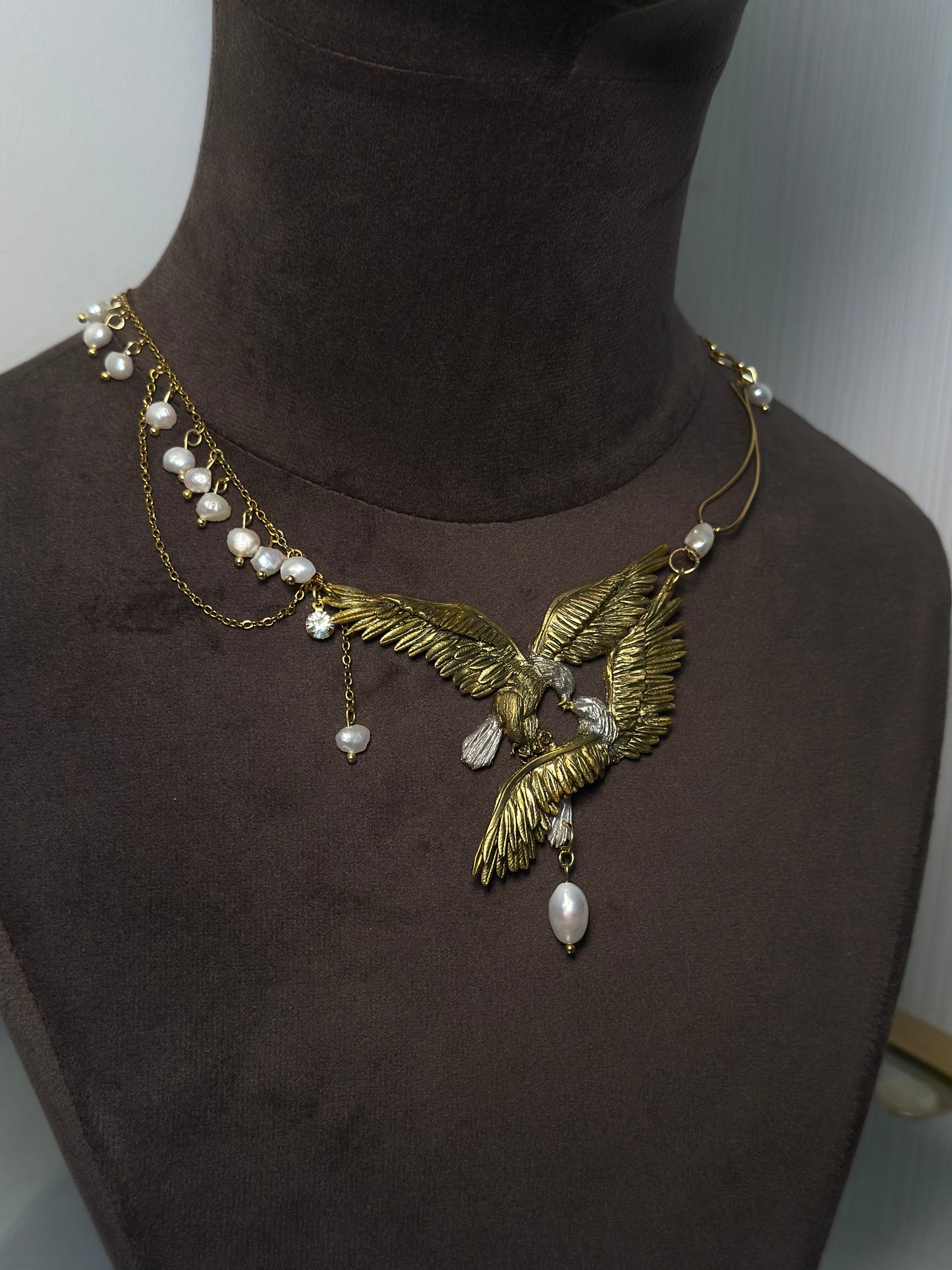 The Standard Above | Eagle-Inspired Statement Necklace with Pearls
