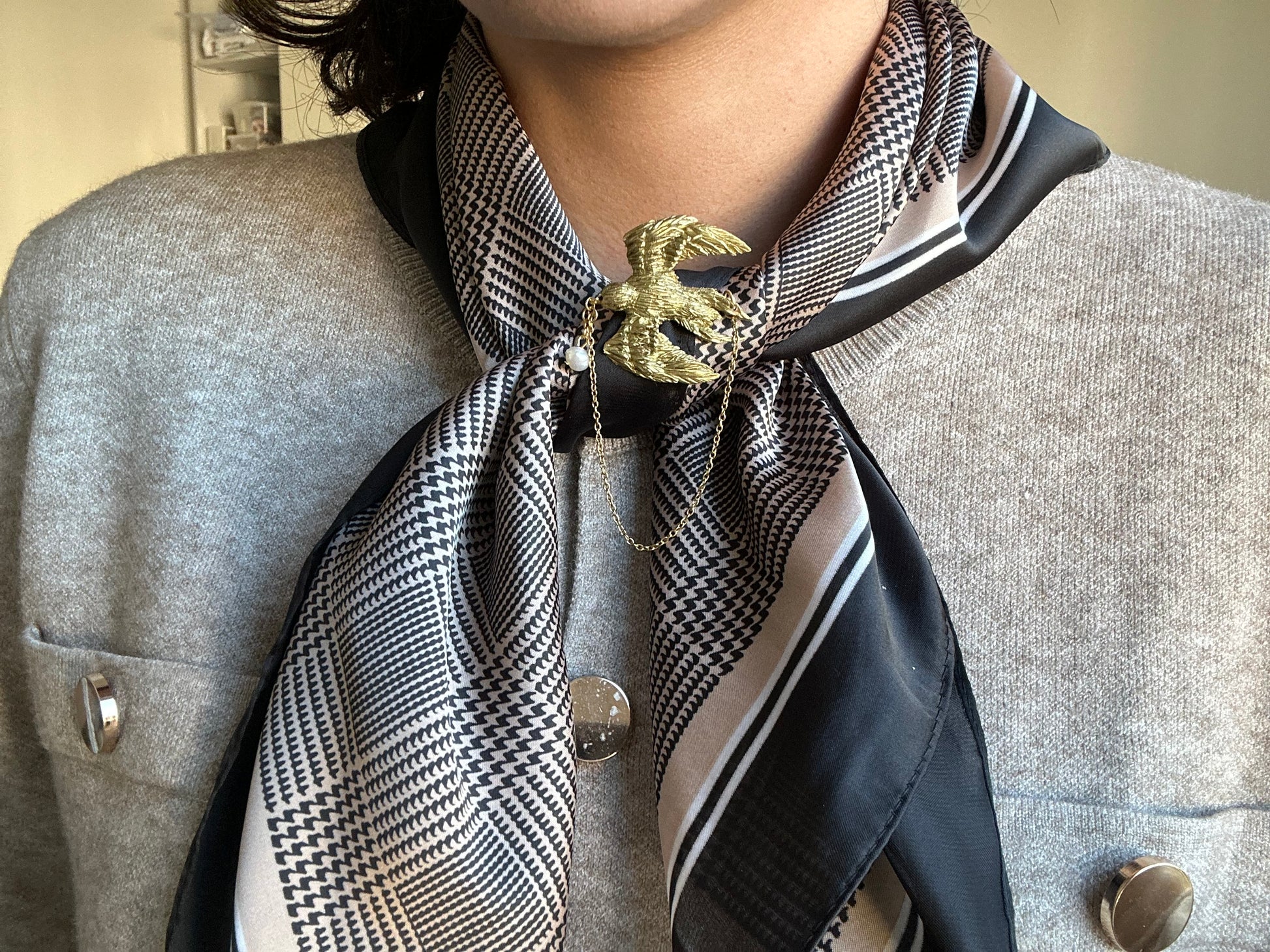Spilla elegante e unica per ocassioni speciali , old money accessories , uccelli , whimsical accessories, vintage style brooch.