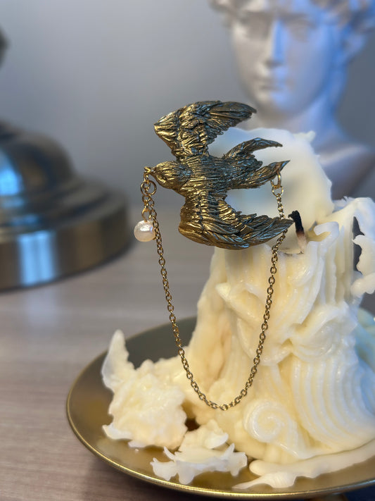 Spilla elegante e unica per ocassioni speciali , old money accessories , uccelli , whimsical accessories, vintage style brooch.