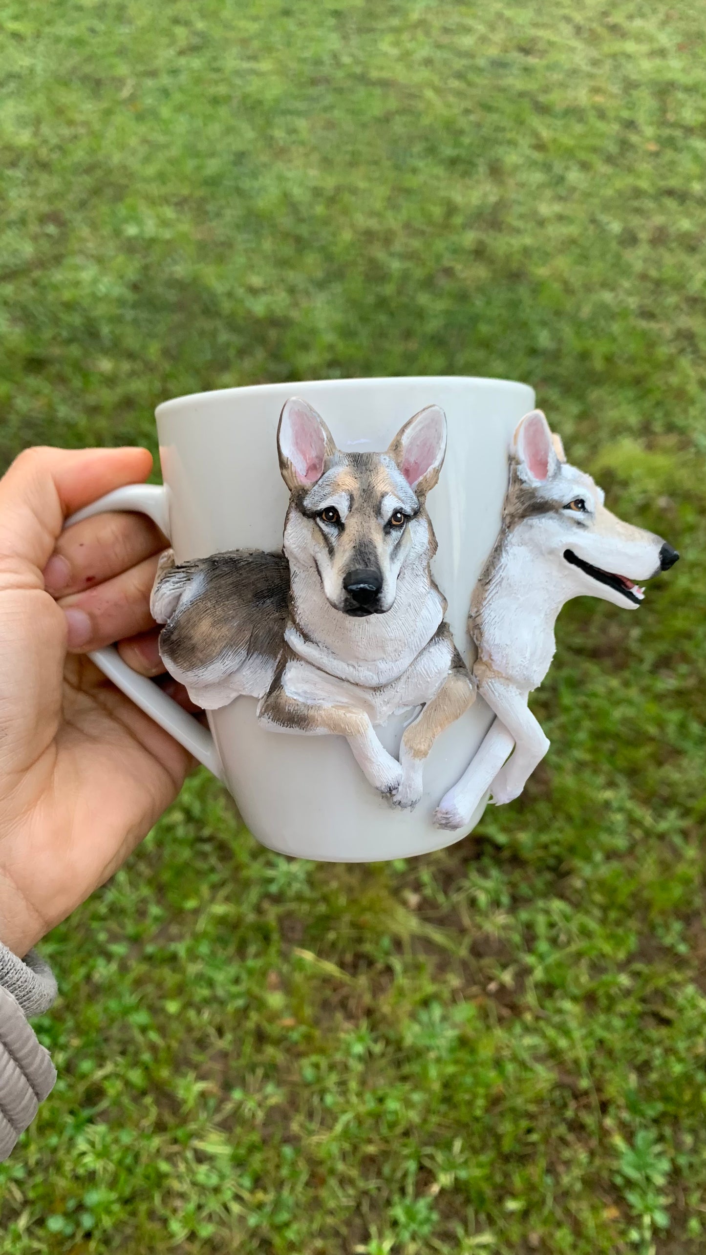 Custom Mug with Hand-Sculpted Pet – Personalized Animal Portrait in Polymer Clay