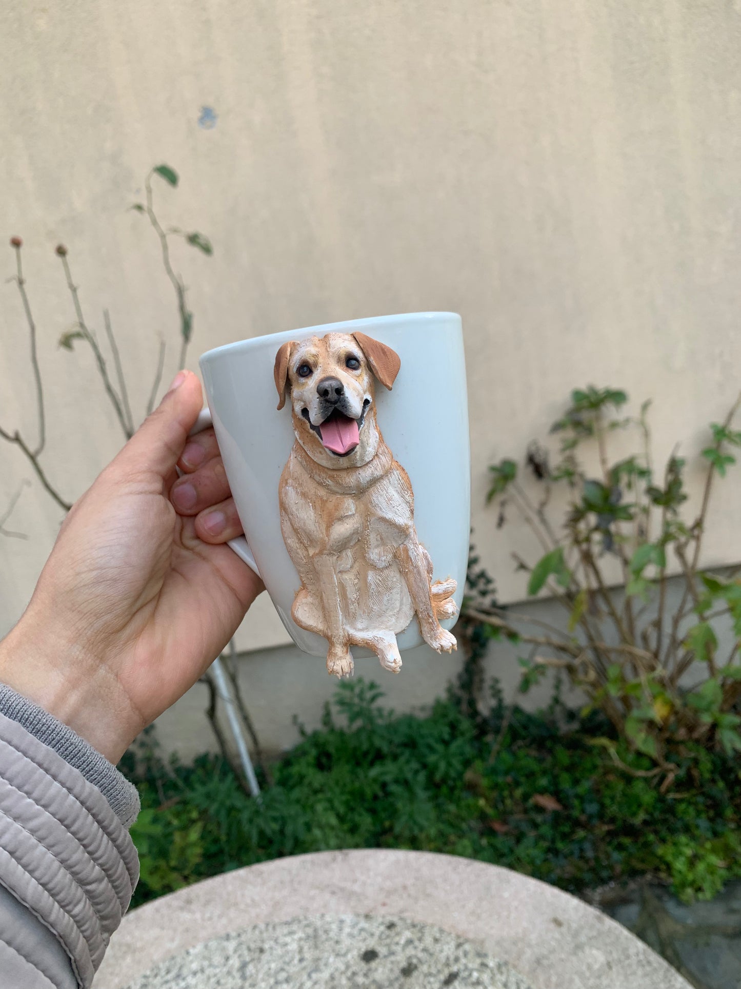Custom Mug with Hand-Sculpted Pet – Personalized Animal Portrait in Polymer Clay