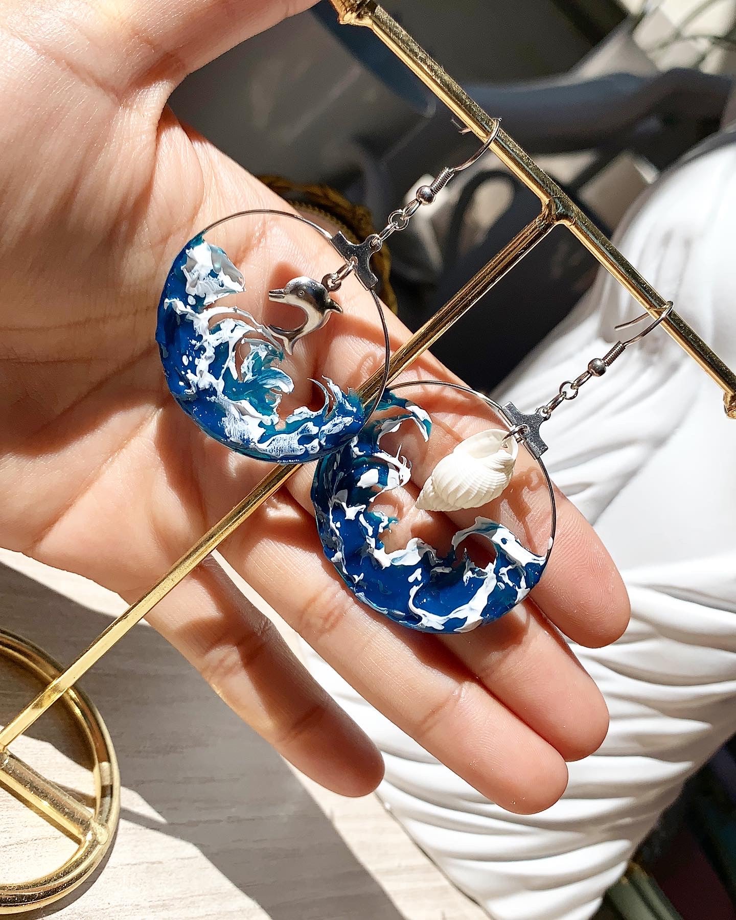 Sea Wave Hoop Earrings