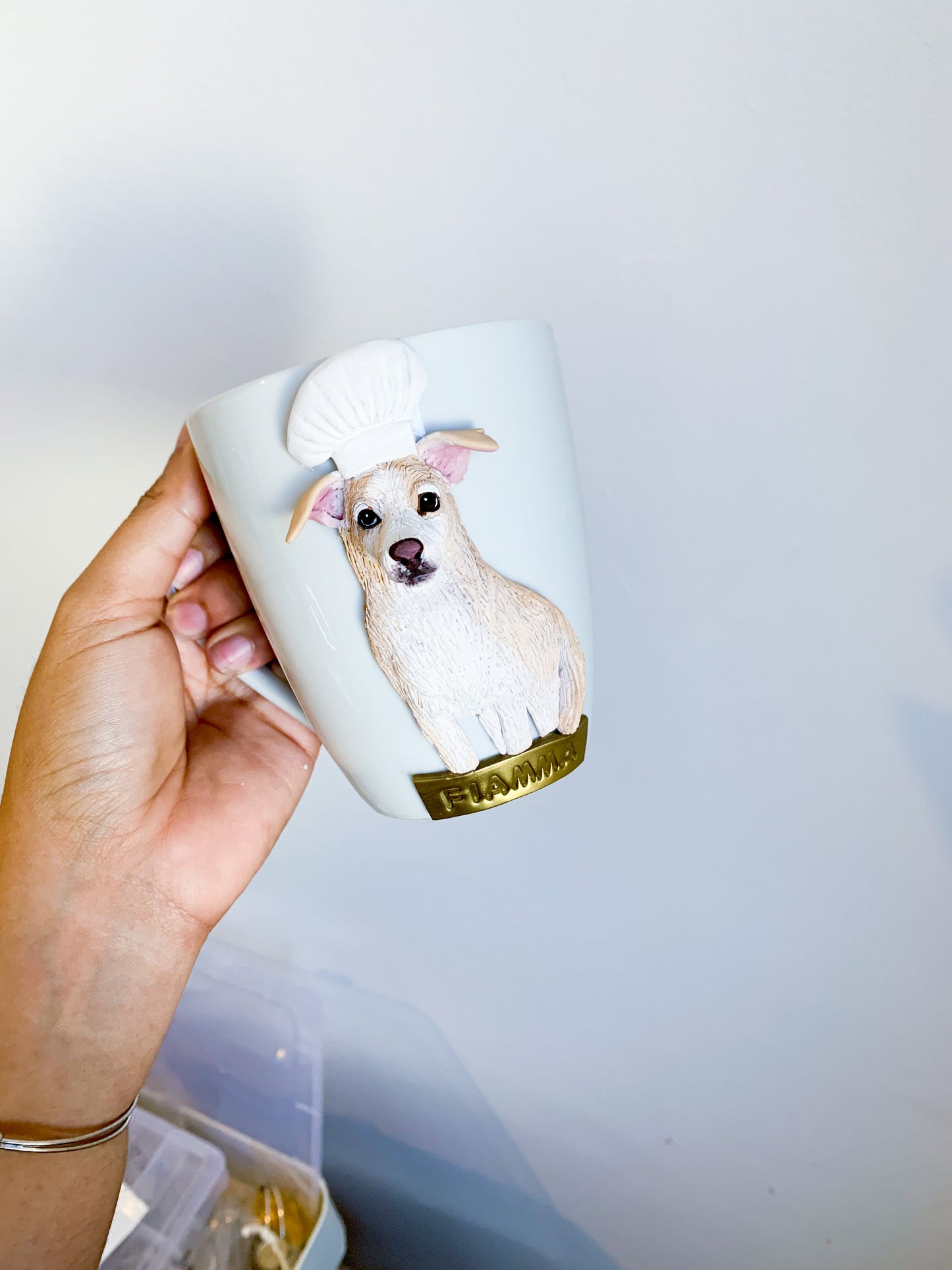 Custom Mug with Hand-Sculpted Pet – Personalized Animal Portrait in Polymer Clay