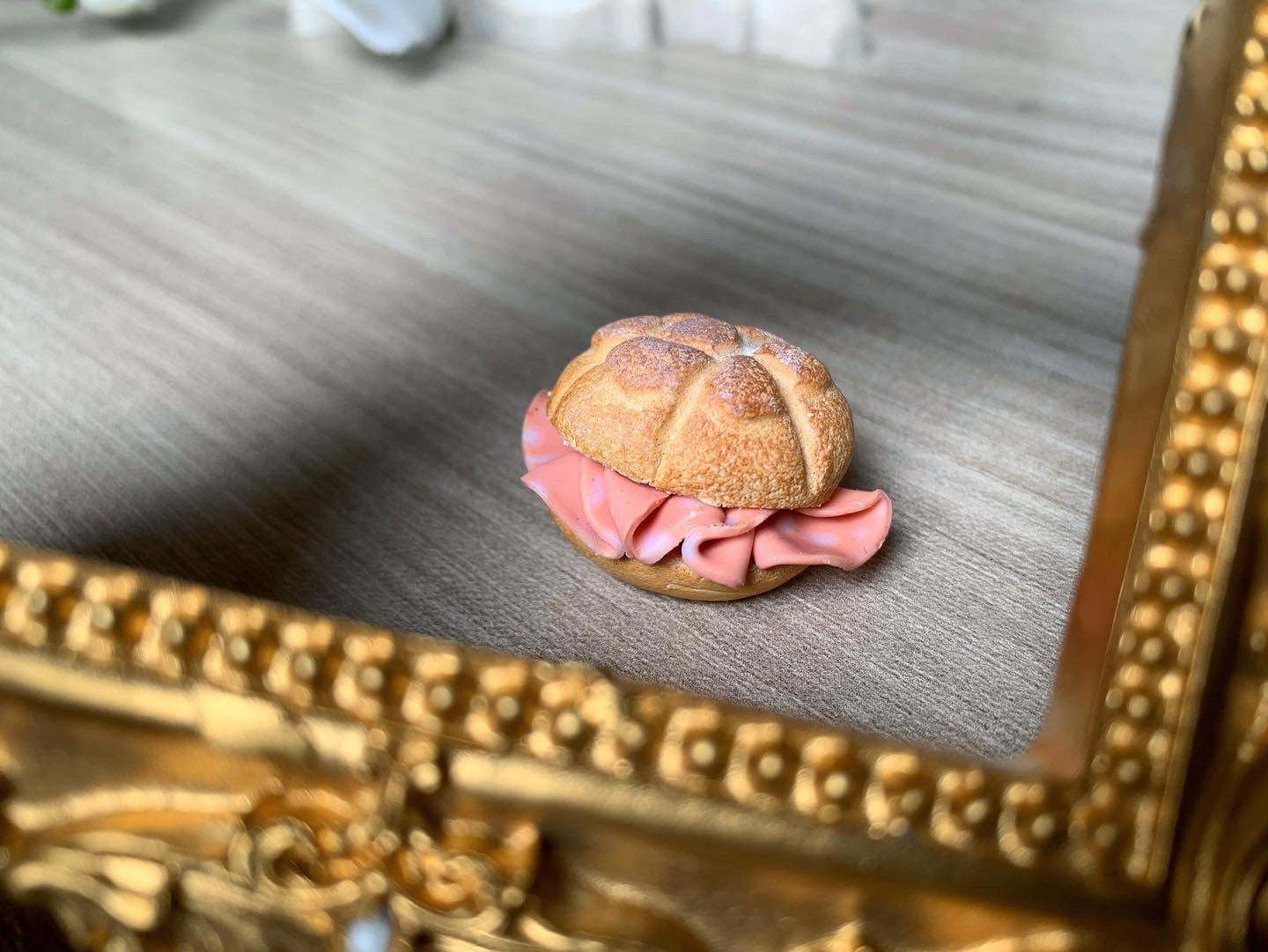 Panino con mortadella portachiavi cibo finto realistico