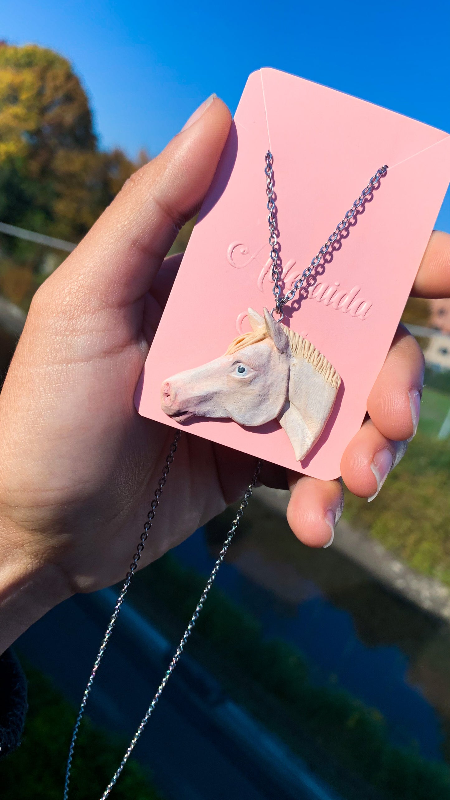 collana con pendente cavallo personalizzato collana personalizzata con foto di animali domestici , cane , gatto , coniglio , idee regalo compleanno , anniversario , memorial.
