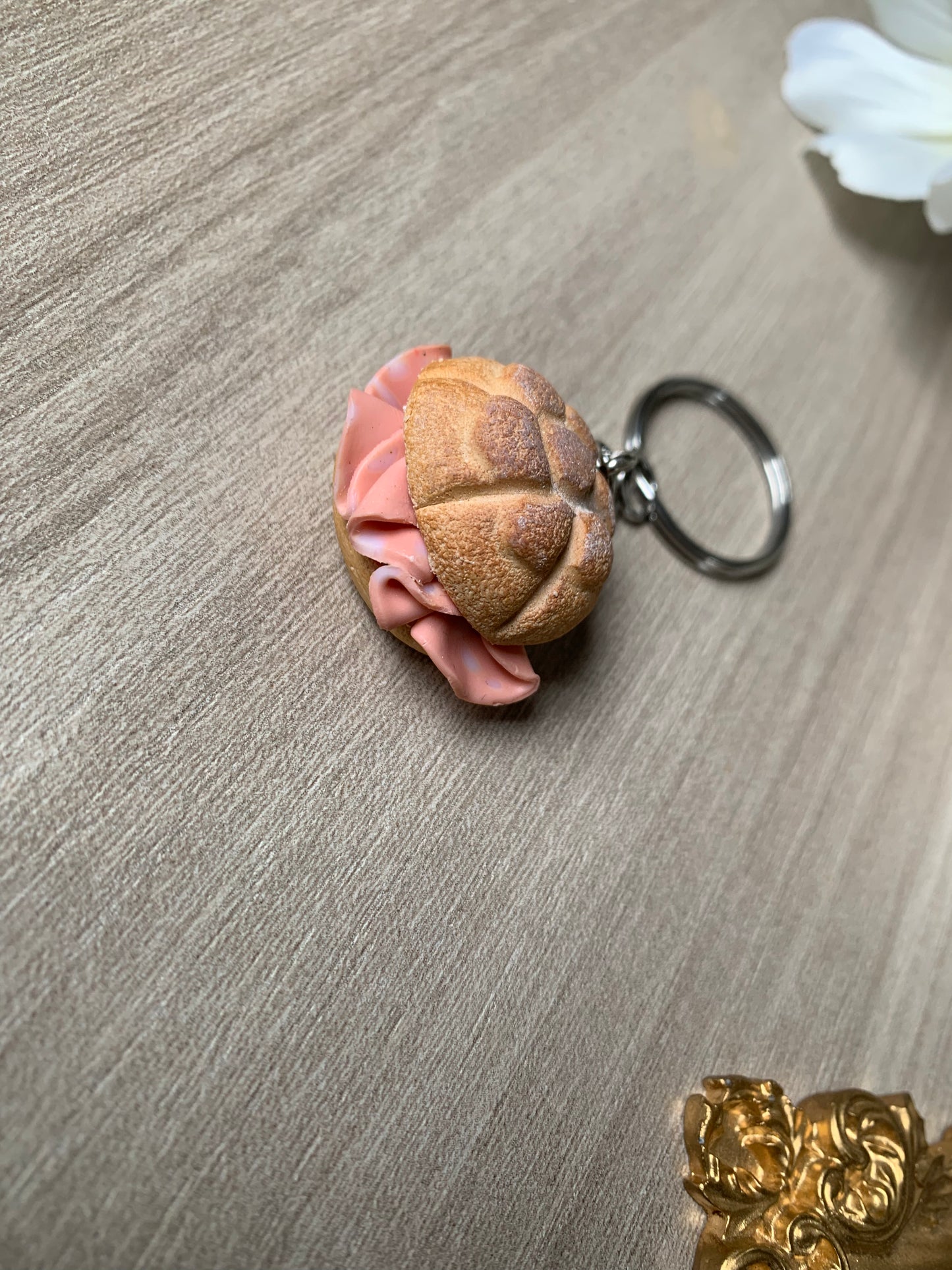 Panino con mortadella portachiavi cibo finto realistico