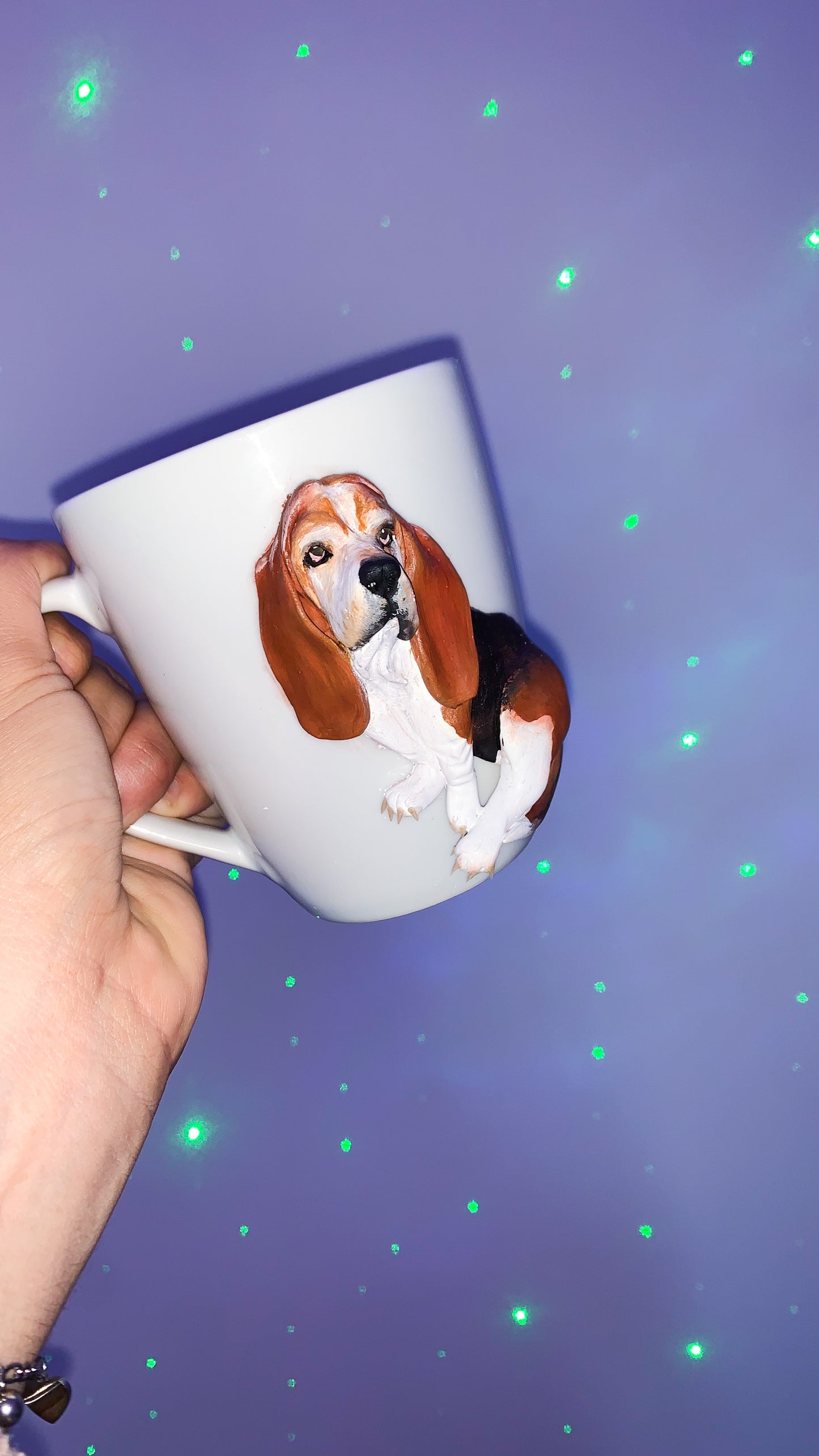 Custom Mug with Hand-Sculpted Pet – Personalized Animal Portrait in Polymer Clay