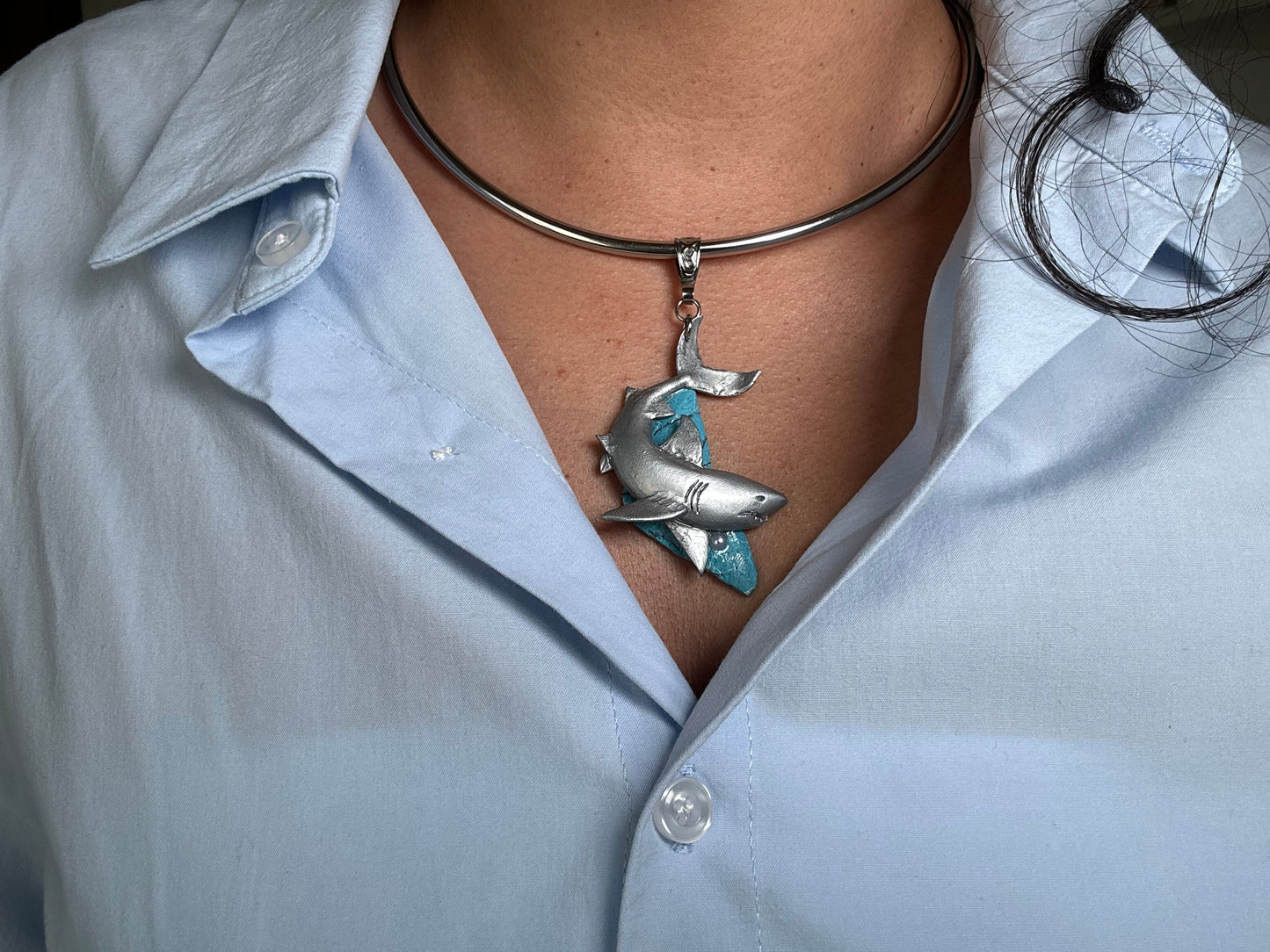 Silent Force Shark – Turquoise Statement Necklace