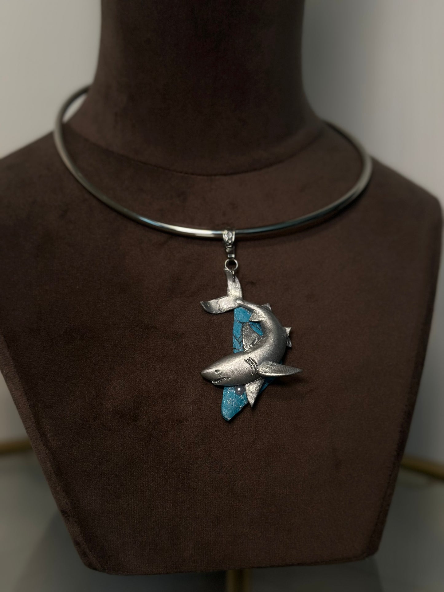 Silent Force Shark – Turquoise Statement Necklace
