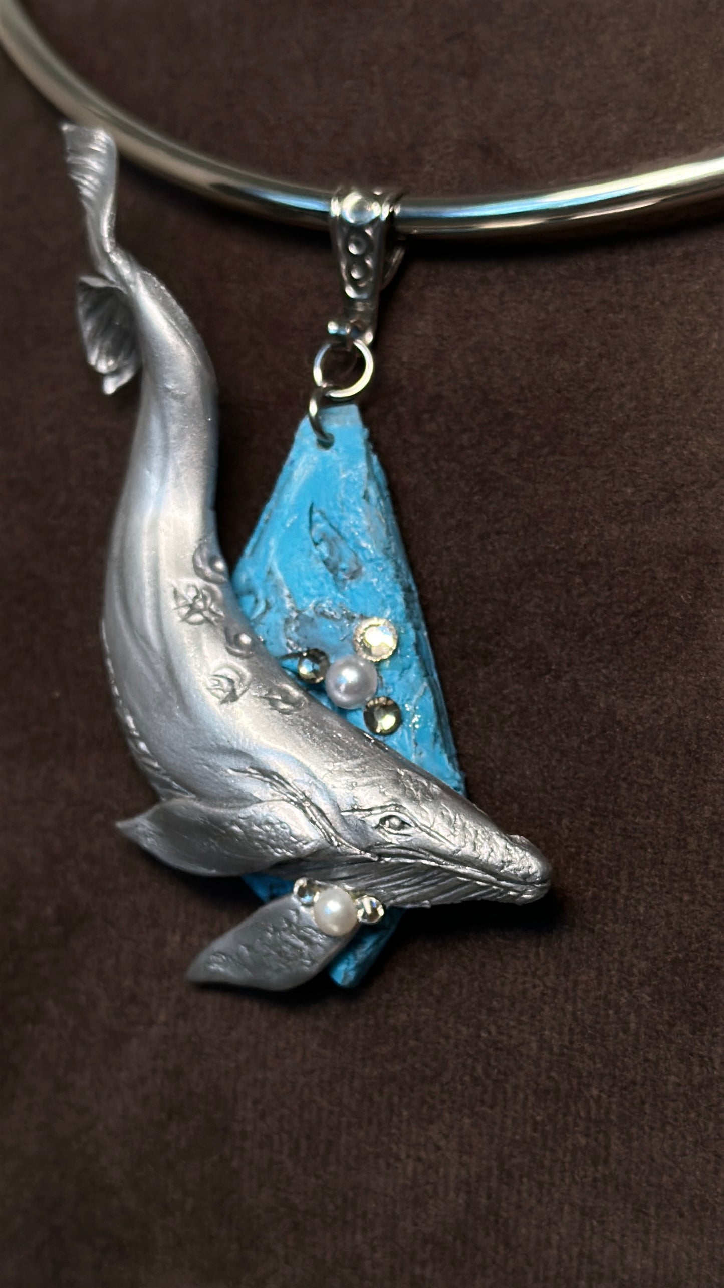 Azure Depths Whale – Turquoise Statement Necklace