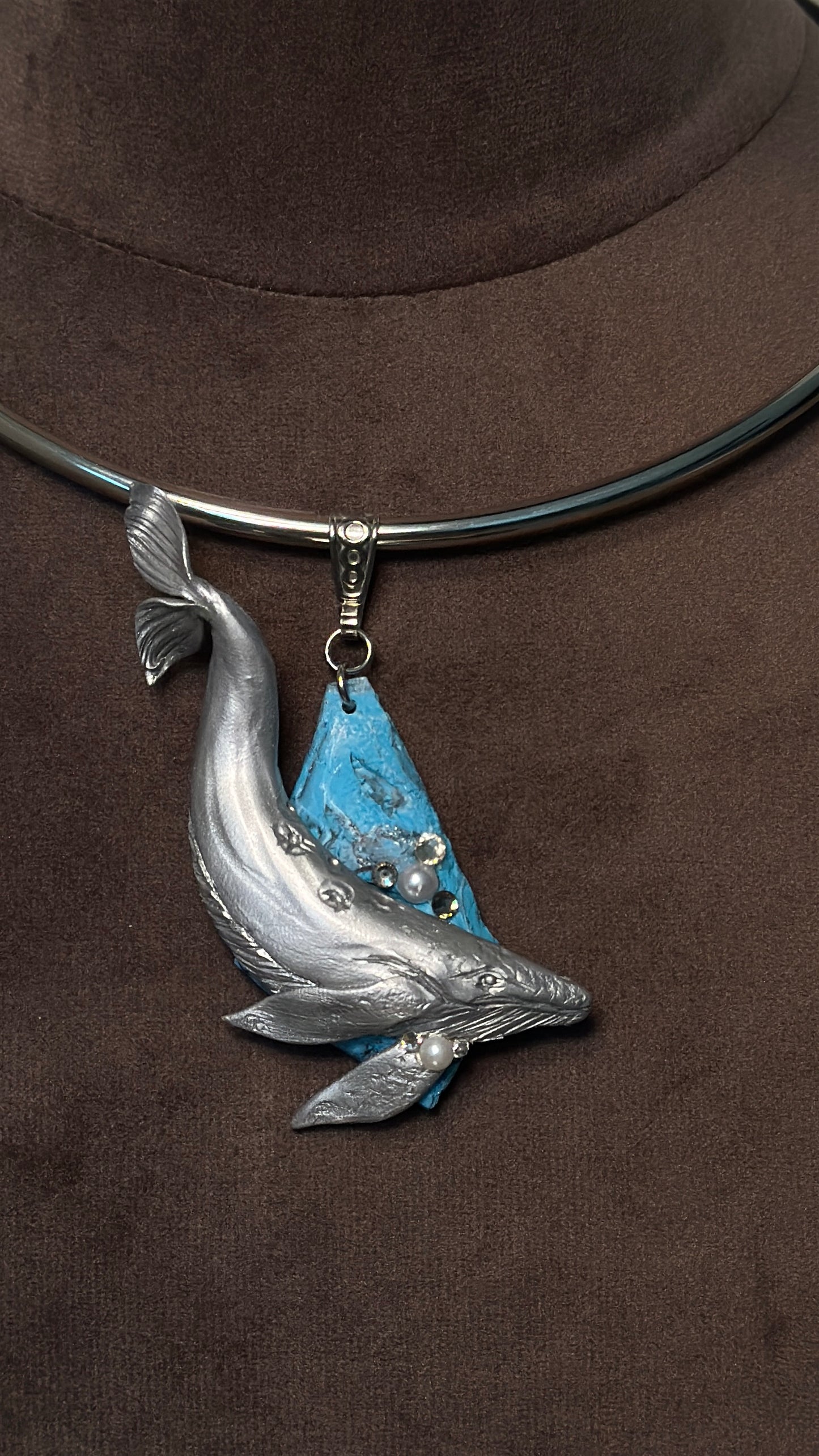 Azure Depths Whale – Turquoise Statement Necklace