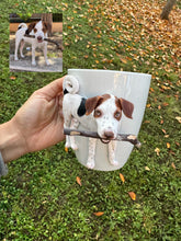 Load image into Gallery viewer, Tazza decorata con animale domestico figura personalizzata cane gift idea regalo anniversario compleanni ritratti animali pet portrait
