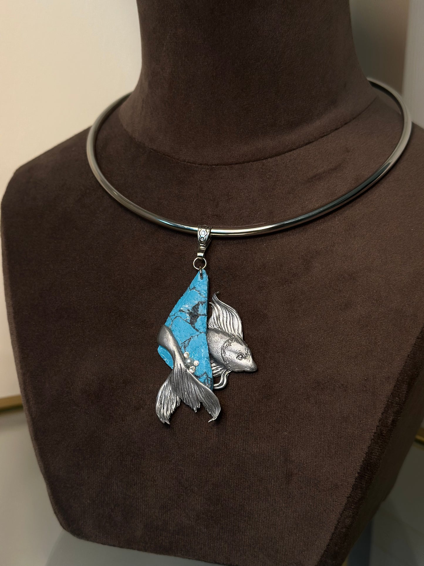 Sea Relic Fish – Turquoise Artistic Necklace