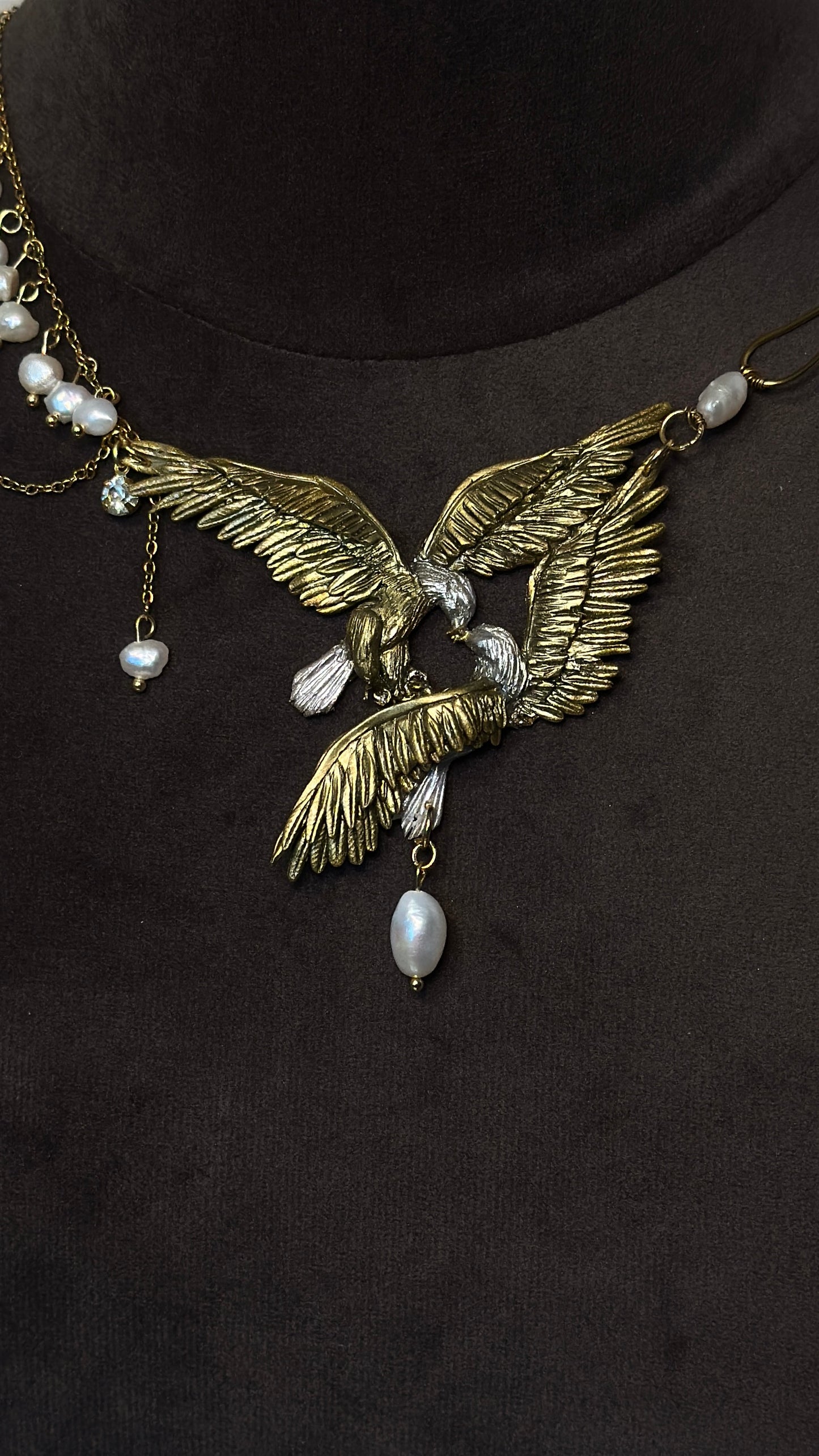 The Standard Above | Eagle-Inspired Statement Necklace with Pearls