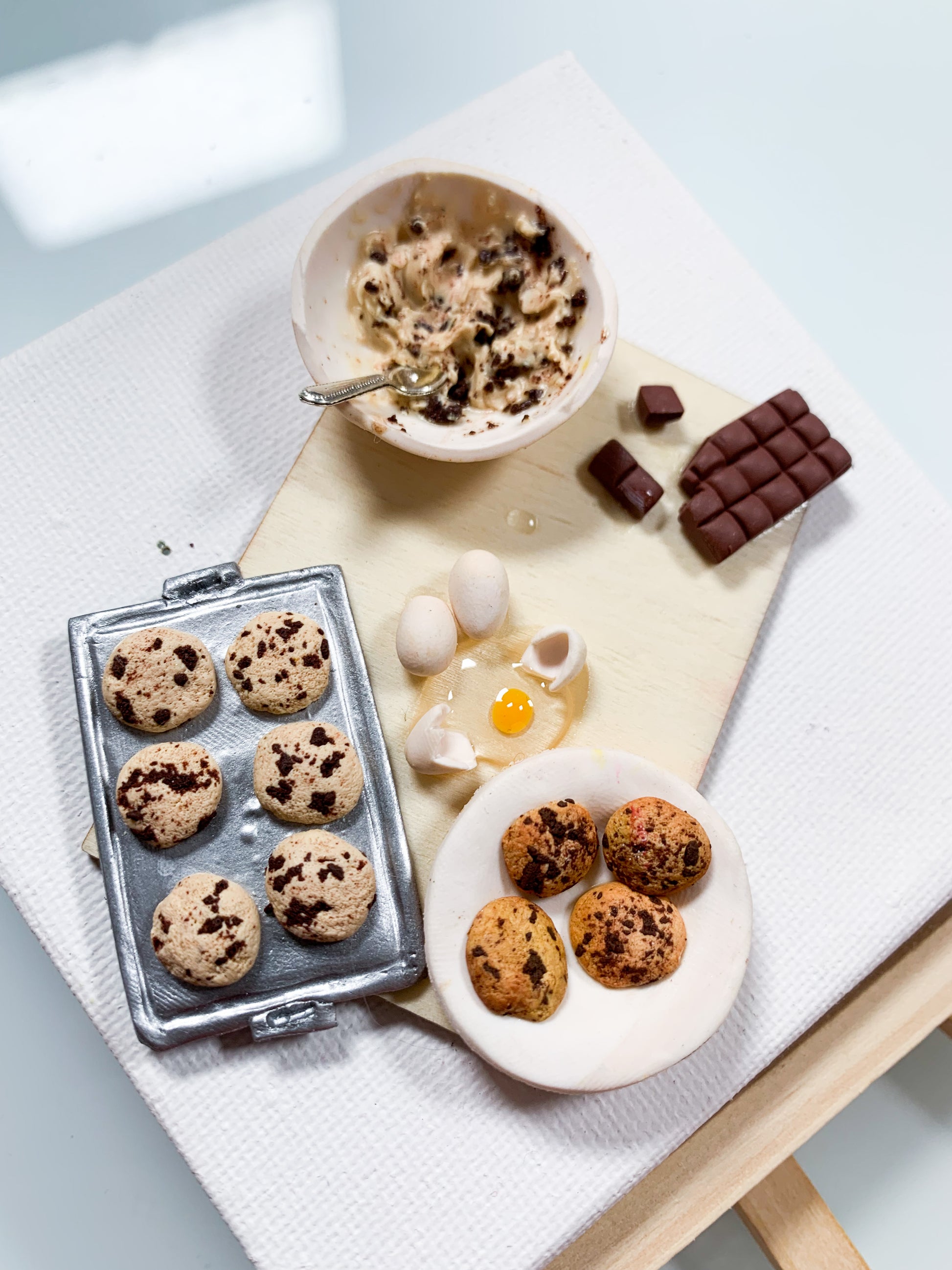 biscotti al cioccolato miniature diorama pasticceria