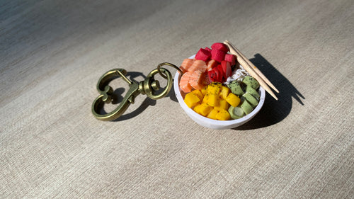 Ciondolo pendente per borsa personalizzabile Poke cibo finto realistico