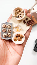 Load image into Gallery viewer, polymer clay doll house miniature chocolate cookies miniature food clay food 
